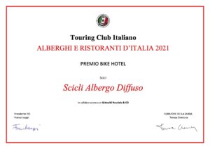 Attestato touring club italia miglior bike hotel 2021